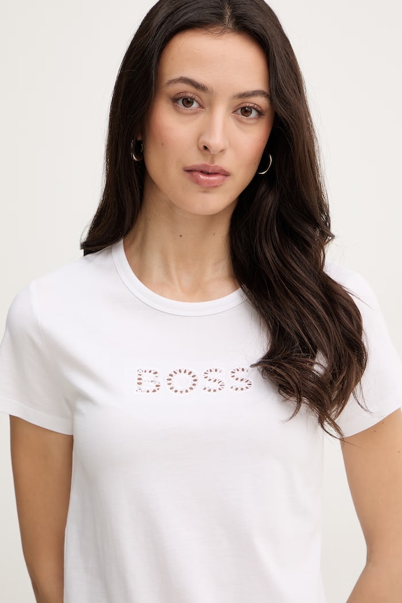 BOSS tricou basic femei din bumbac Eventsa11 alb 50562055
