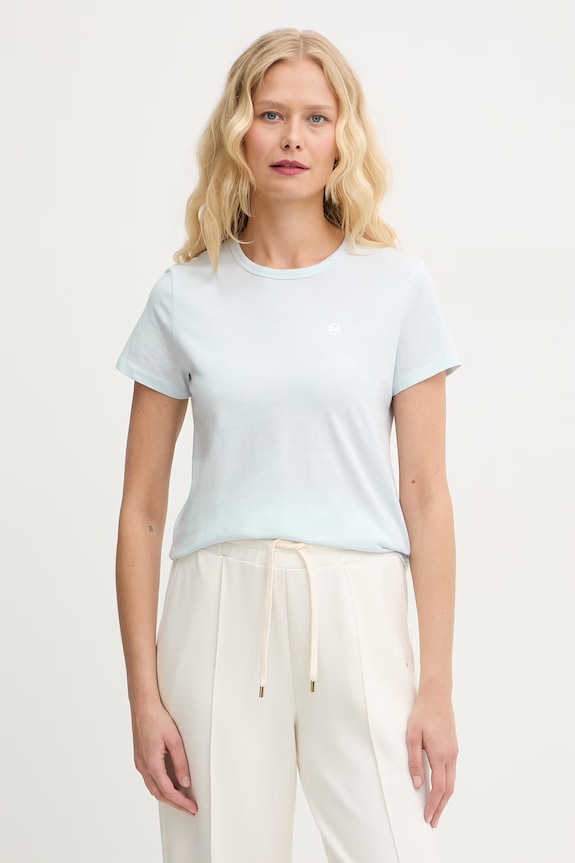 BOSS T-shirt basic damski bawełniany Eventsa11 bawełna niebieski 50562055