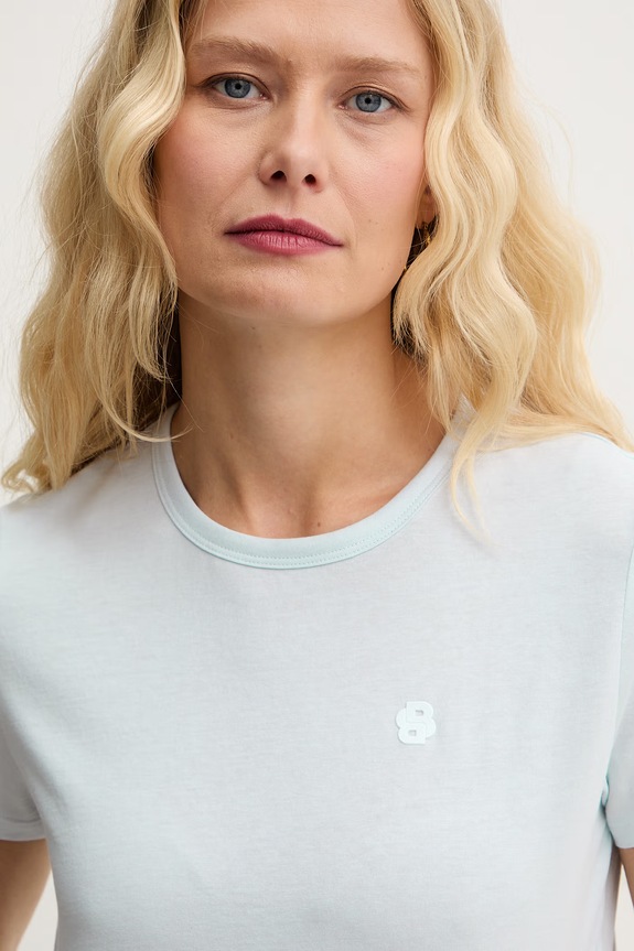 BOSS T-shirt basic damski bawełniany Eventsa11 niebieski 50562055