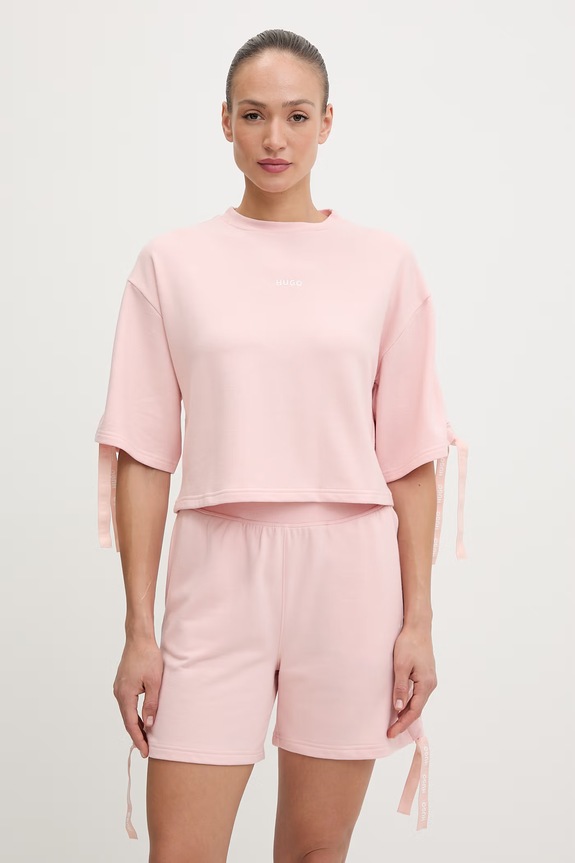 HUGO футболка lounge женская CASUAL_t-shirt розовый 50561045