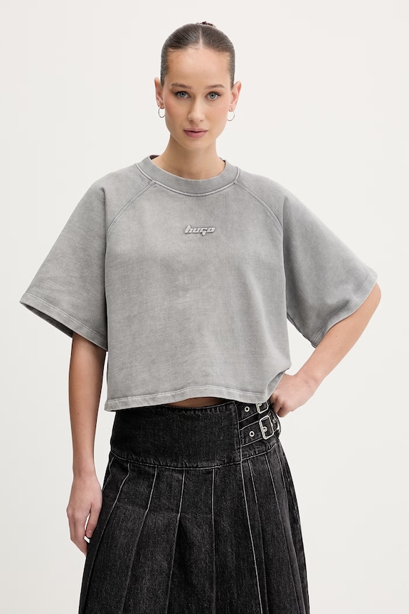 HUGO Blue oversize tričko dámske bavlnené Dorlina_B_1 sivá 50559463