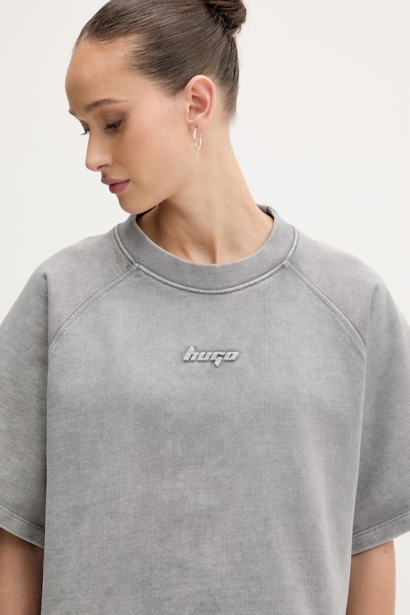 HUGO Blue oversize tričko dámske bavlnené Dorlina_B_1 sivá 50559463