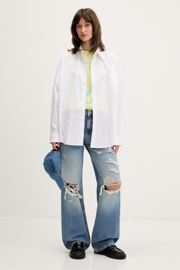 HUGO Blue t-shirt γυναικείο βαμβακερό Oversized_Tee_B 50560783 πράσινο SS26