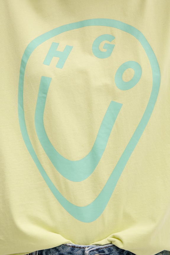 HUGO Blue t-shirt γυναικείο βαμβακερό Oversized_Tee_B 50560783 πράσινο