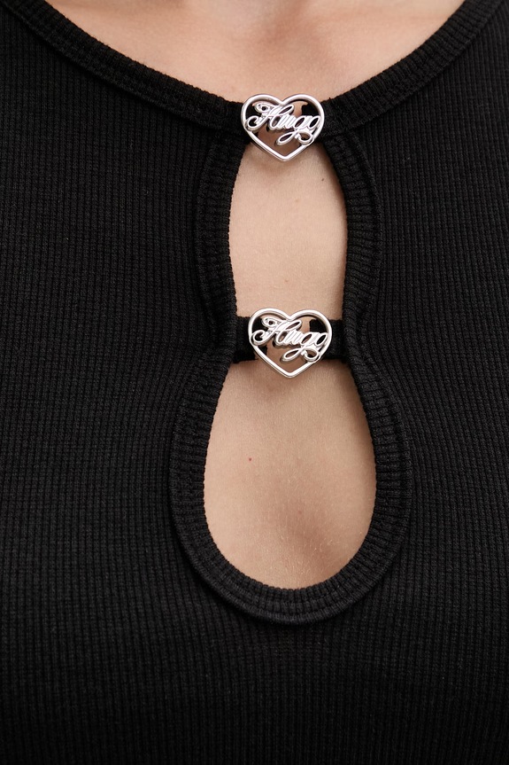 HUGO Blue T-shirt damski Diheart_B 50562071 czarny