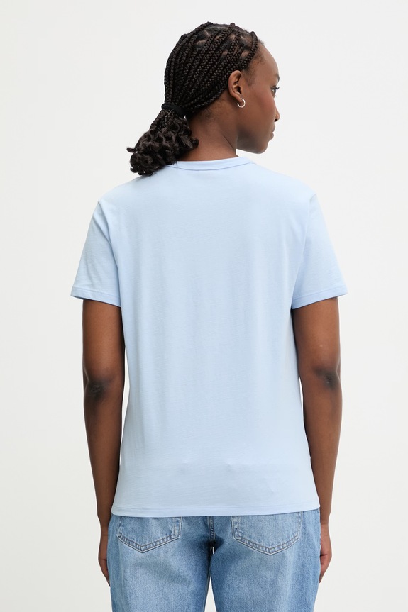 Odzież HUGO t-shirt basic damski bawełniany Damacia_7 50561233 niebieski