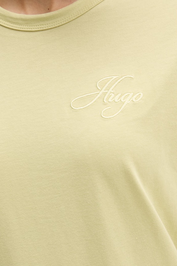 HUGO basic tričko dámske bavlnené Damacia_7 50561233 zelená