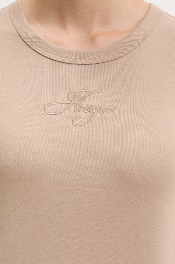 HUGO crop top damski 50568725 beżowy