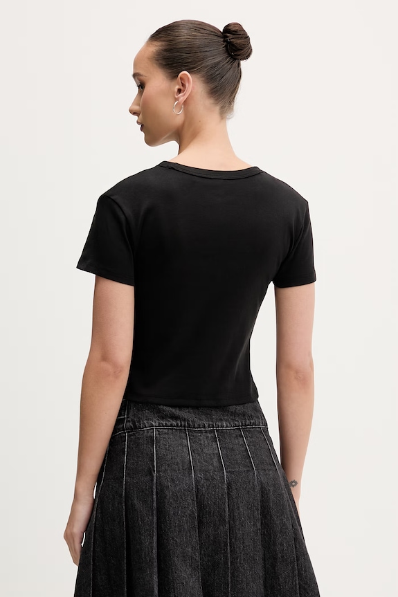 Odzież HUGO crop top damski 50568725 czarny