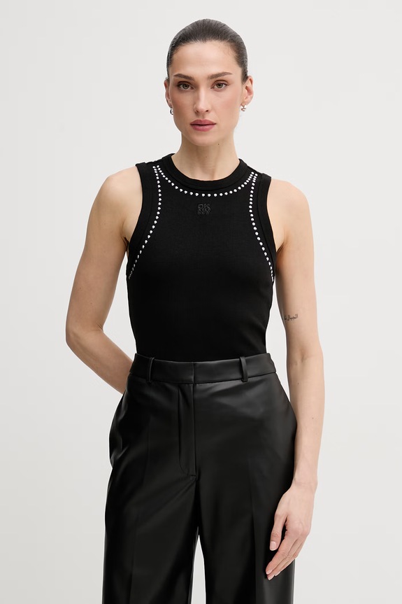 Top Dkny nášivka černá DJ5T1694