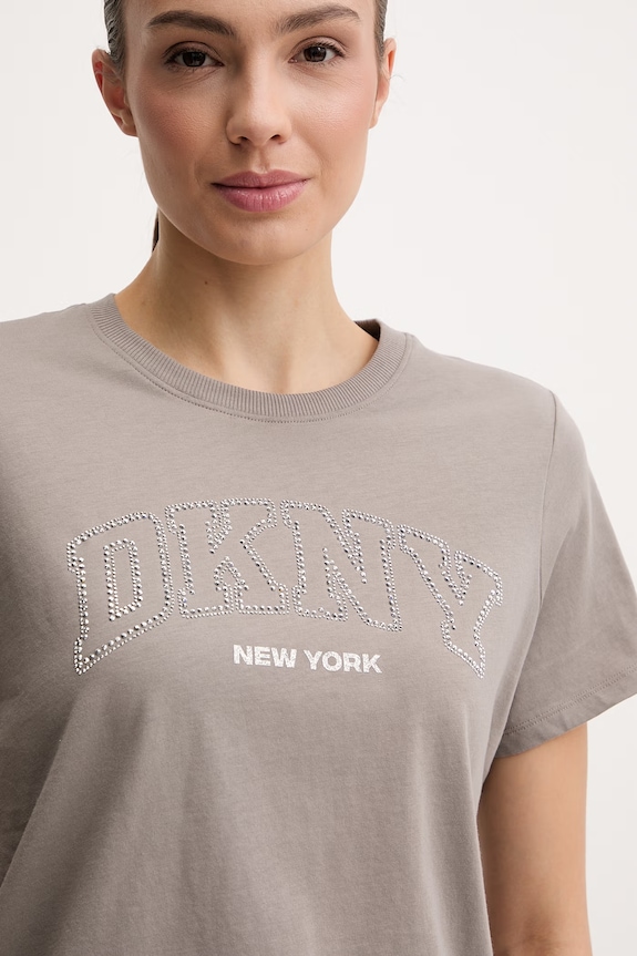 Βαμβακερό μπλουζάκι Dkny γκρί DP6T1664