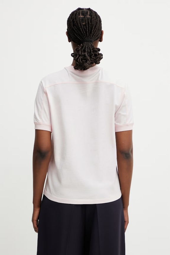 Anine Bing JAYLIN TEE COLLEGIATE - POWDER PINK T-shirt bawełniany damski różowy A.08.12505.PKI1