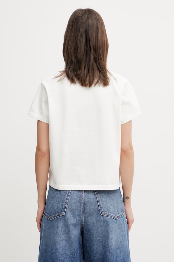 Îmbrăcăminte Anine Bing SHELLEY TEE I SEE YOU I LOVE YOU - WASHED CREAM tricou din bumbac pentru femei A.08.11986.WKHA3 bej
