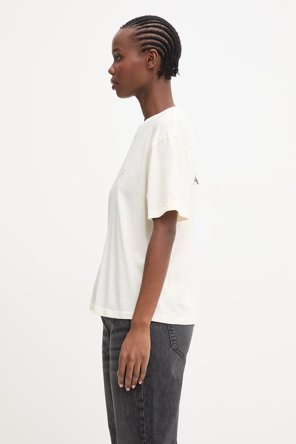 Anine Bing WAGNER TEE SOFT STENCIL - CREAM tričko bavlněné dámské A.08.12383.WKHA2 béžová SS26