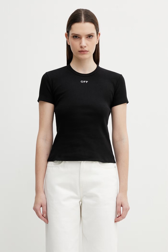 Off-White t-shirt Off Stamp slim black 2AA065C99JER005