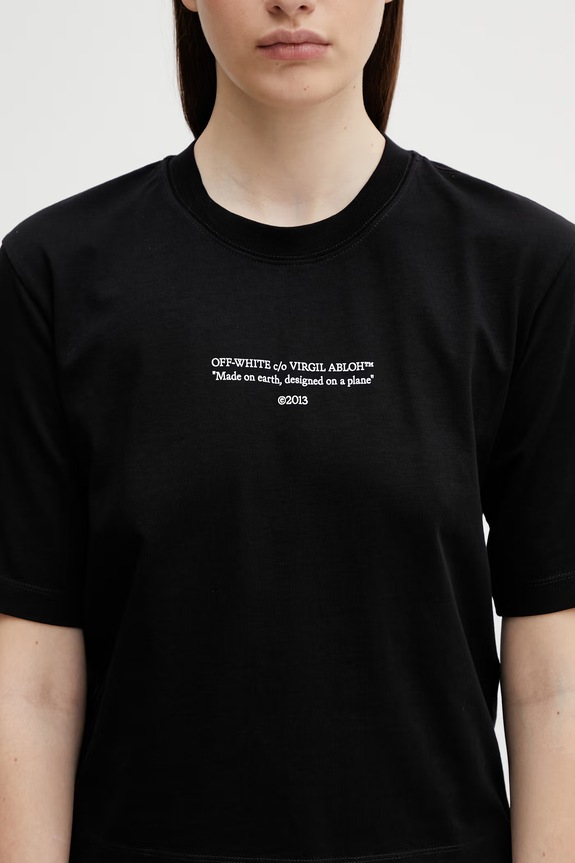 Off-White cotton t-shirt Statement Boxy black 2AA124S26JER006