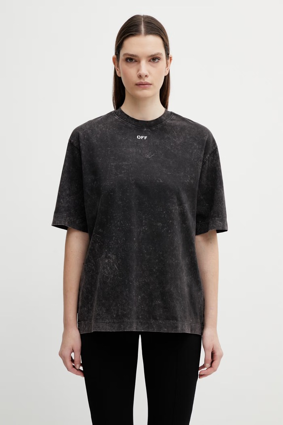 Дрехи Памучна тениска Off-White Arrow Confetti 2AA134S26JER001 черен