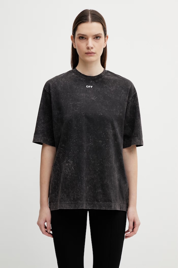 Дрехи Памучна тениска Off-White Arrow Confetti 2AA134S26JER001 черен