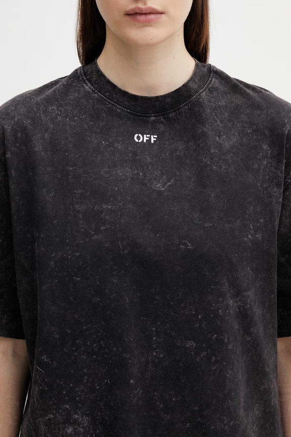 Памучна тениска Off-White Arrow Confetti черен 2AA134S26JER001