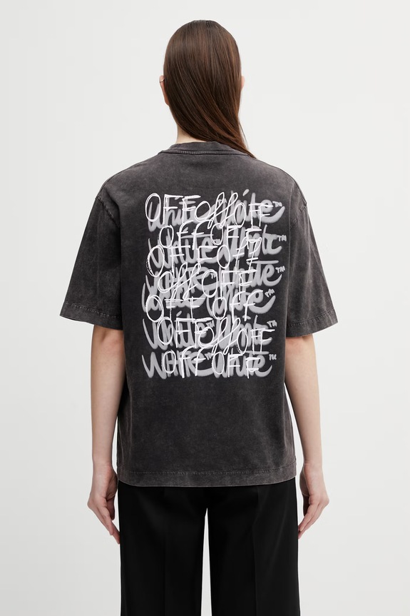 Off-White cotton t-shirt Off Marker relaxed black 2AA134S26JER003