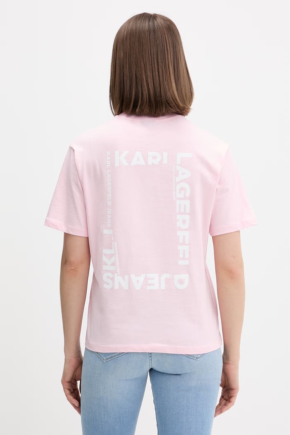 Oblečenie Karl Lagerfeld Jeans tričko dámske bavlnené B2W17069 ružová