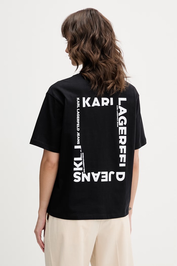 Karl Lagerfeld Jeans tričko dámske bavlnené čierna B2W17069