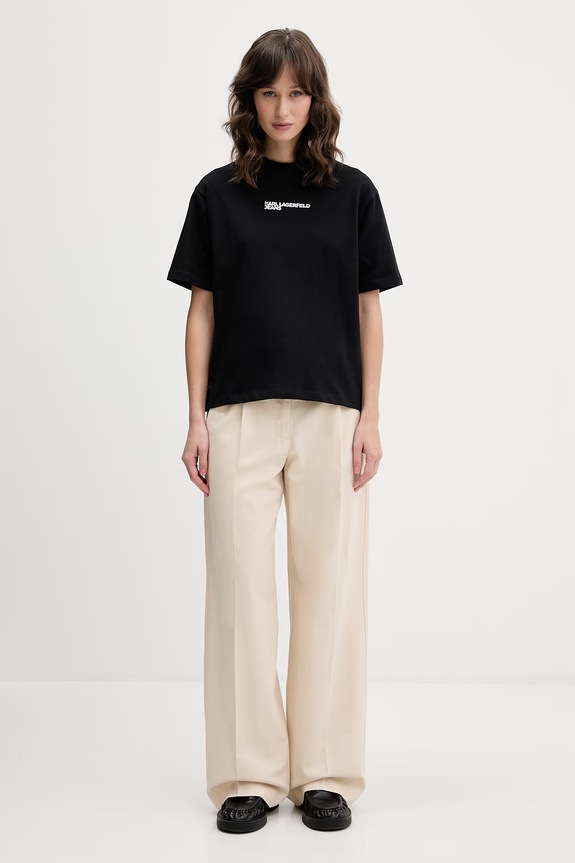 Karl Lagerfeld Jeans tričko dámske bavlnené B2W17069 čierna SS26