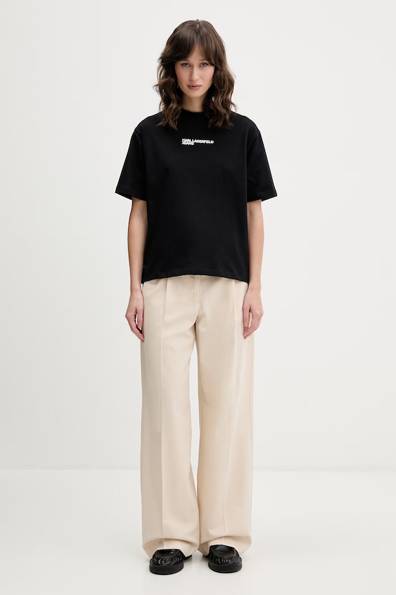 Karl Lagerfeld Jeans tričko dámske bavlnené B2W17069 čierna SS26