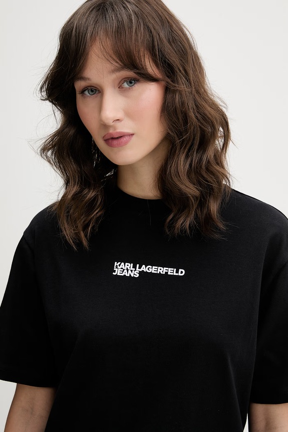 Karl Lagerfeld Jeans tričko dámske bavlnené čierna B2W17069