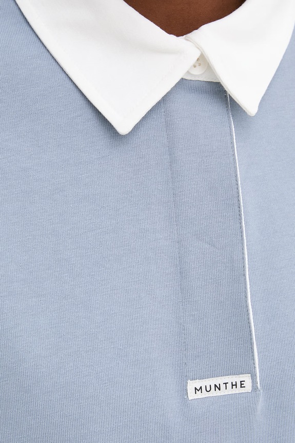 MUNTHE longsleeve bawełniany BECENT 261114026166 niebieski