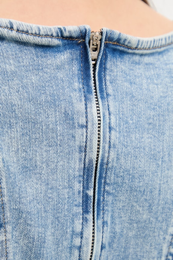 Levi's blúzka dámska rifľová PEPLUM SEAMED DENIM 005EF modrá