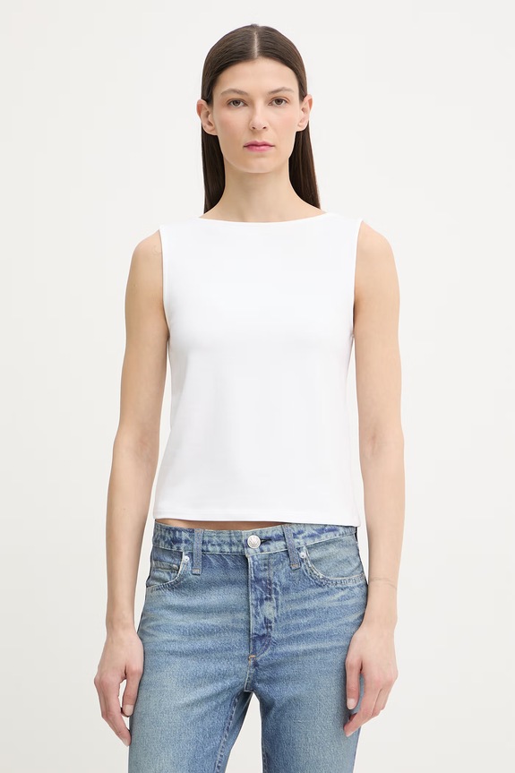Levi's top pentru femei, din bumbac SL BOATNECK alb 005IZ