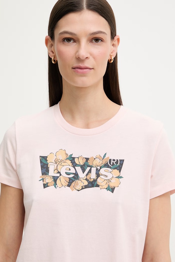 Levi's t-shirt damski bawełniany THE PERFECT różowy 17369.3386
