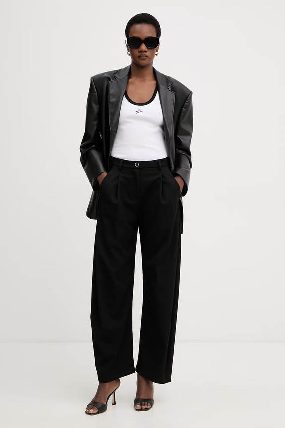 Karl Lagerfeld top da donna in cotone con elastan B2W17003 bianco SS26