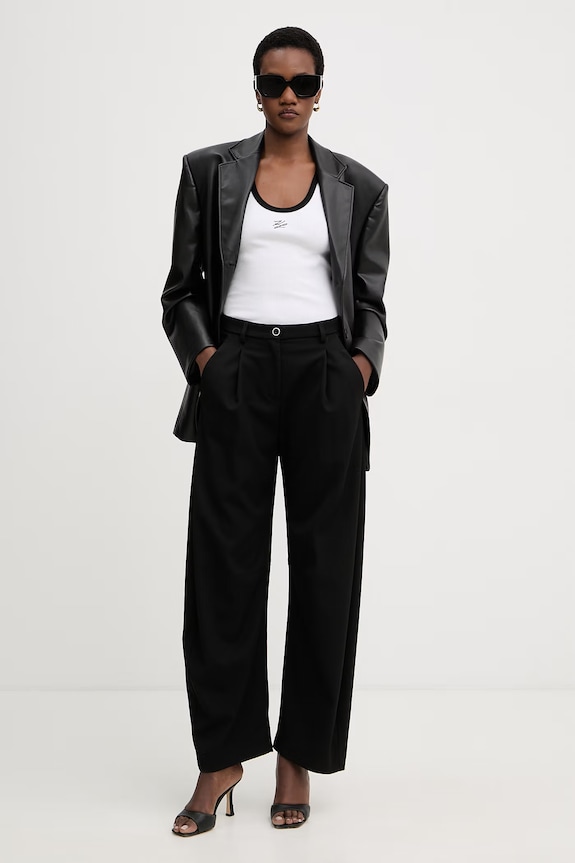 Karl Lagerfeld top da donna in cotone con elastan B2W17003 bianco SS26