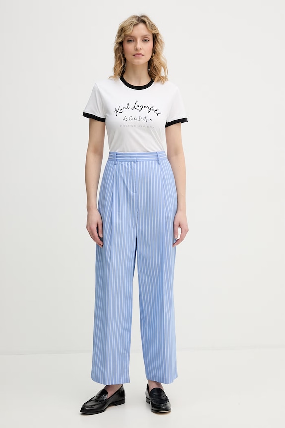 Karl Lagerfeld t-shirt damski bawełniany B2W17021 biały SS26