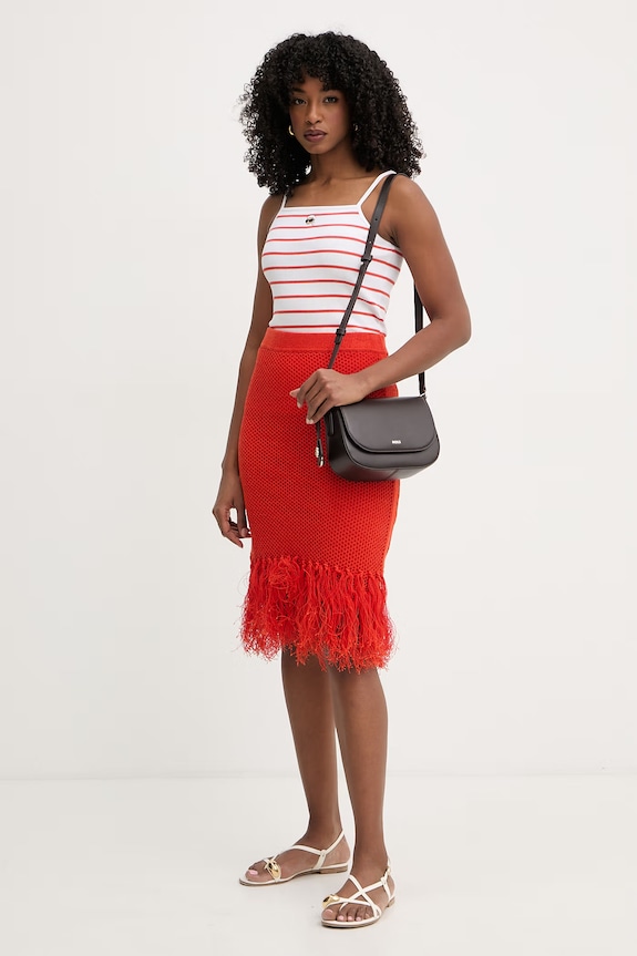 Karl Lagerfeld top da donna in cotone con elastan IKON B2W17036 bianco SS26