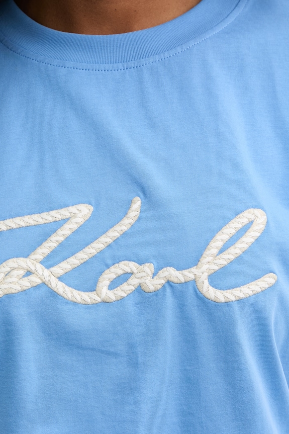 Karl Lagerfeld t-shirt damski bawełniany B2W17020 niebieski