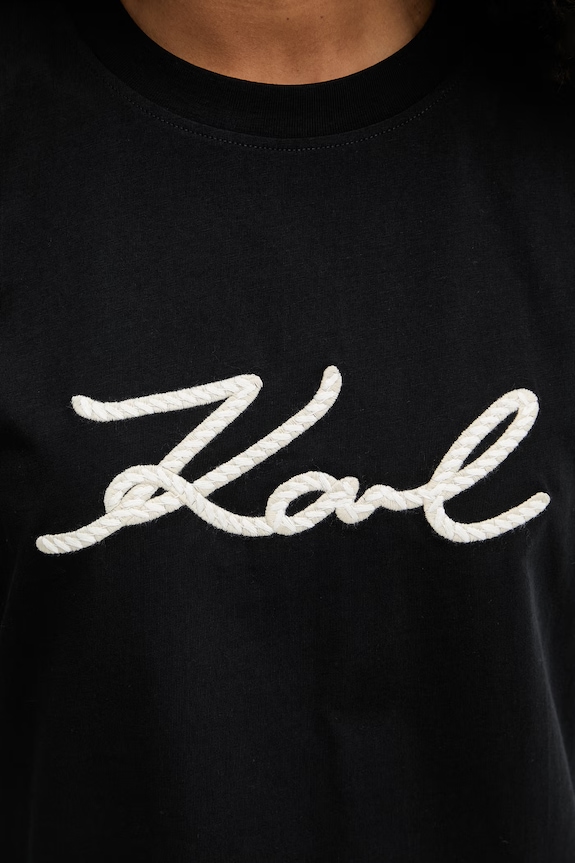 Karl Lagerfeld t-shirt damski bawełniany B2W17020 czarny