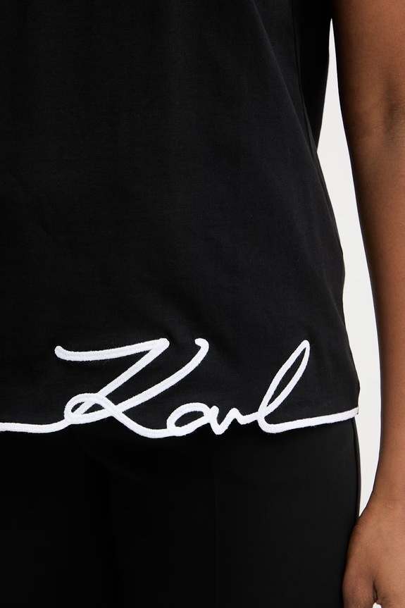 Karl Lagerfeld női pamut top B2W17018 fekete