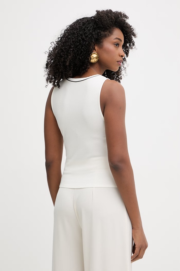 Odzież Karl Lagerfeld top damski z wiskozy B2W44008 beżowy