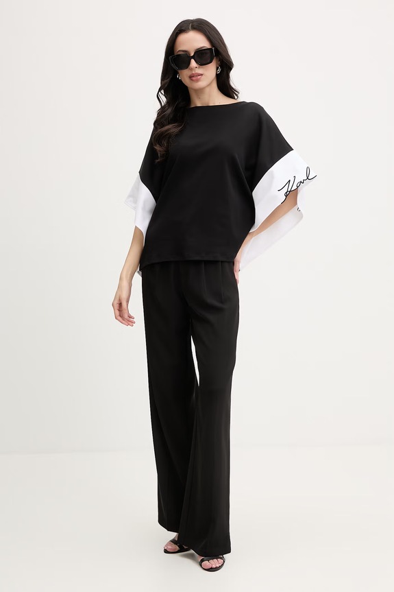 Karl Lagerfeld tričko dámske bavlnené B2W17005 čierna SS26