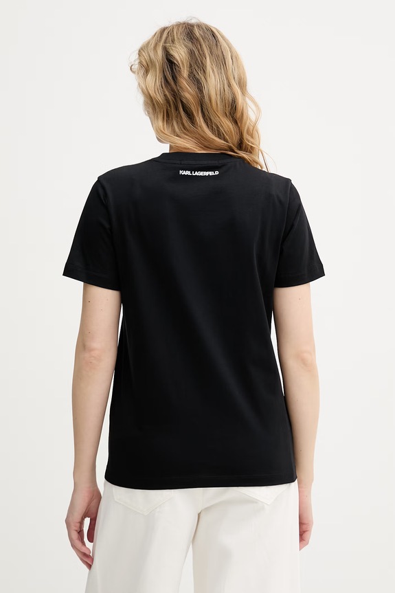 Îmbrăcăminte Karl Lagerfeld tricou pentru femei, din bumbac B2W17104 negru