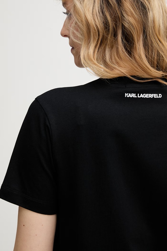 Karl Lagerfeld tricou pentru femei, din bumbac B2W17104 negru