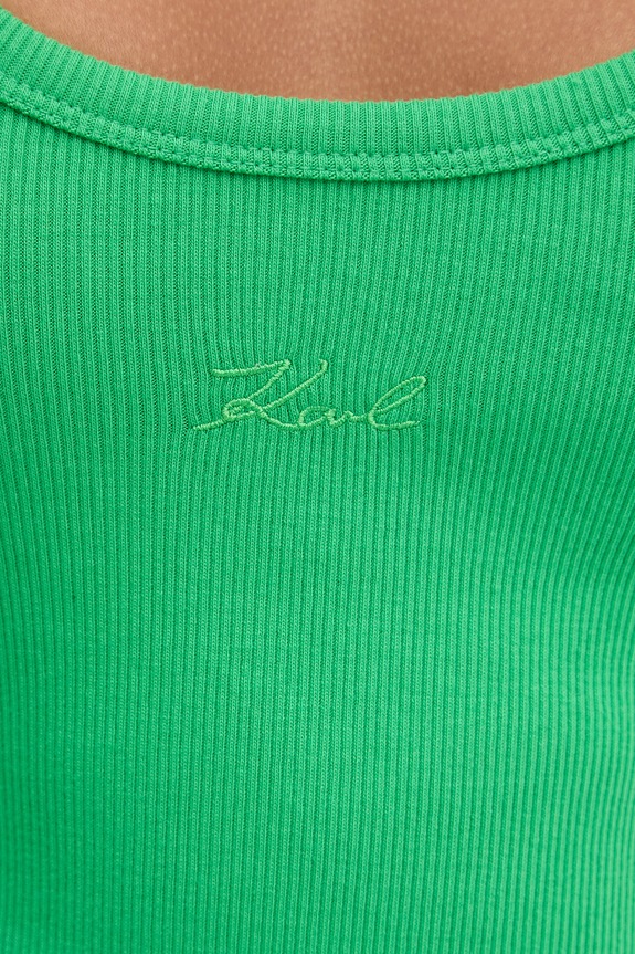Karl Lagerfeld top da donna in cotone con elastan B2W17092 verde