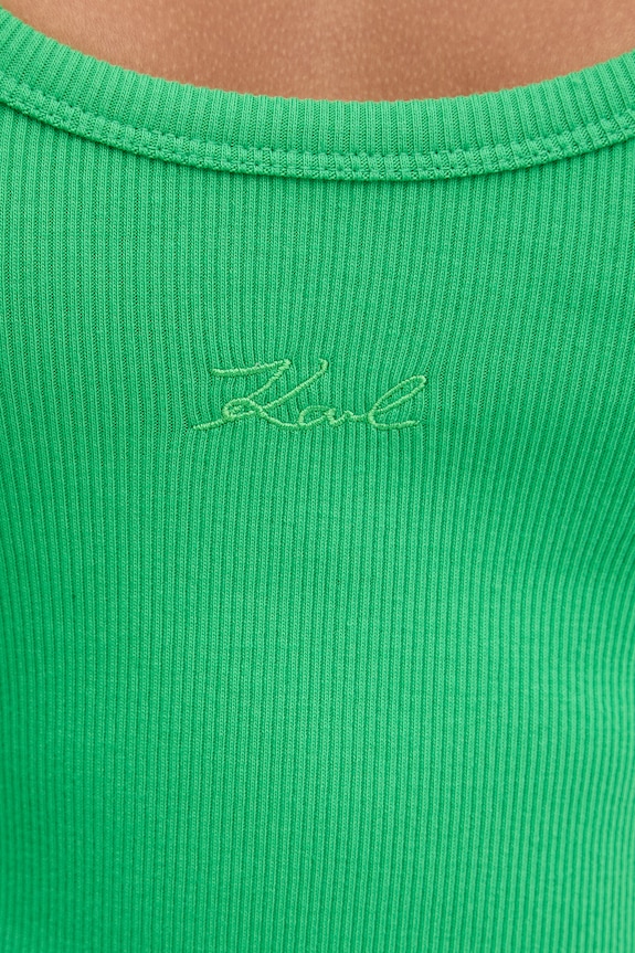 Karl Lagerfeld top da donna in cotone con elastan B2W17092 verde