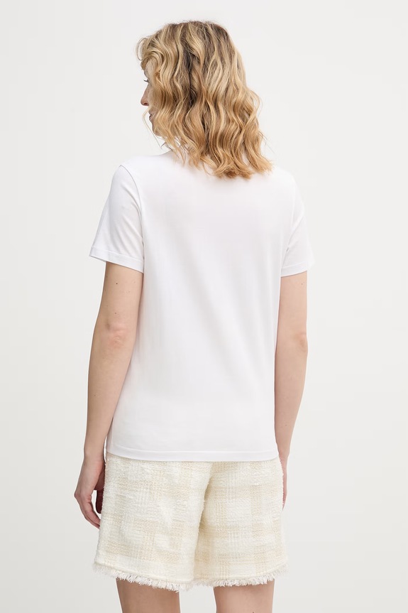 Îmbrăcăminte Karl Lagerfeld tricou basic pentru femei, din bumbac B2W17094 alb