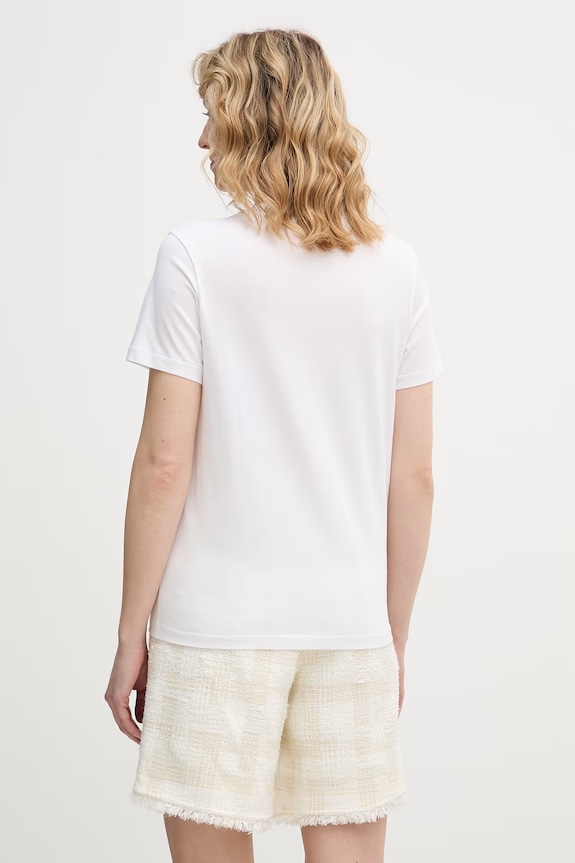 Îmbrăcăminte Karl Lagerfeld tricou basic pentru femei, din bumbac B2W17094 alb