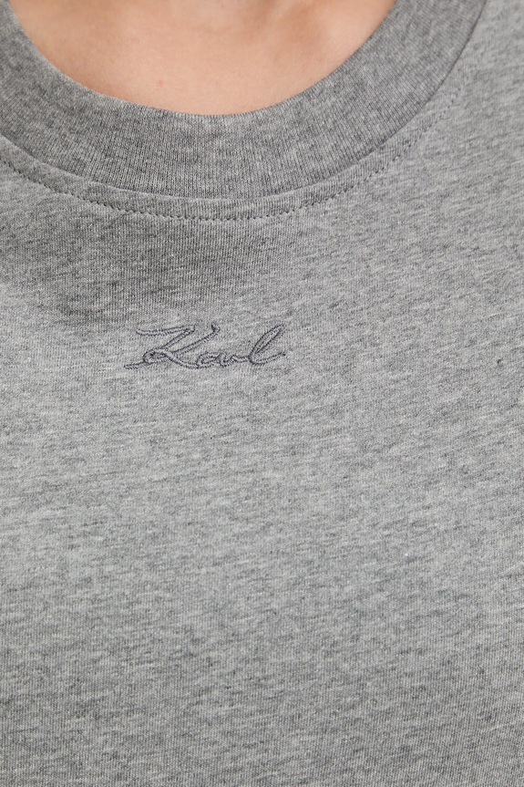 Karl Lagerfeld t-shirt basic damski bawełniany B2W17094 szary