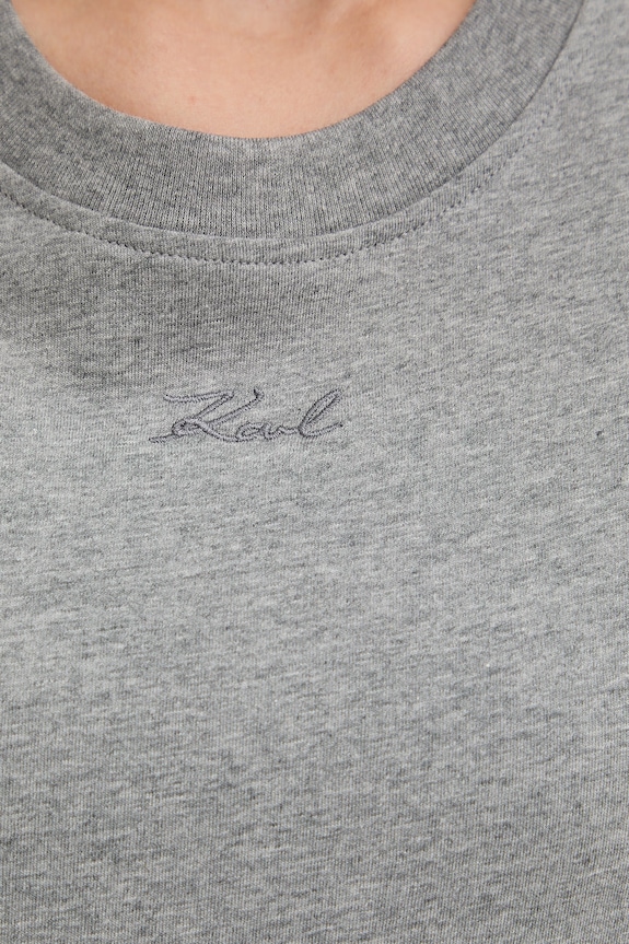 Karl Lagerfeld t-shirt basic damski bawełniany B2W17094 szary